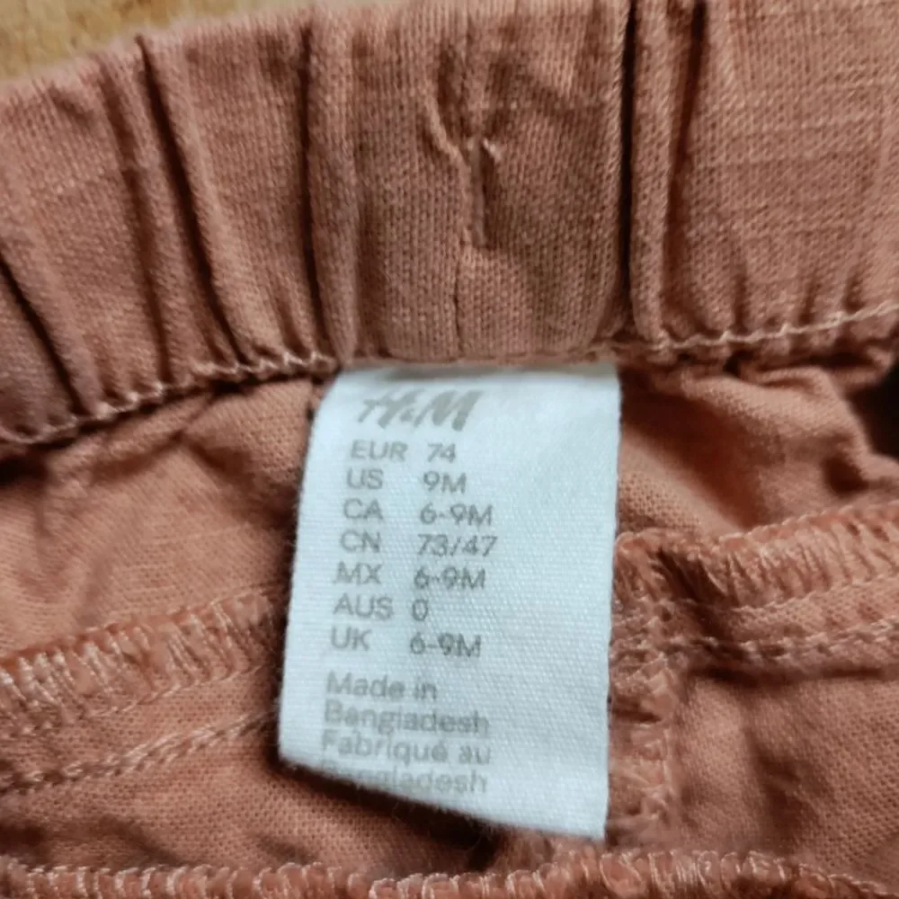 H&M pants 9 months muted orange tan color cotton panda pants unisex boho